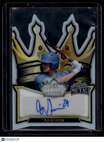 2026 Leaf Metal AJ Gracia #HA-AJG Hit Kings Autographs Prismatic Silver SN AU