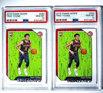 LOT (2) Trae Young Hoops Rookie PSA 10