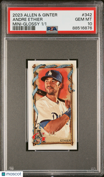 2023 Topps Allen & Ginter Andre Ethier #342 Mini Glossy /1 PSA 10