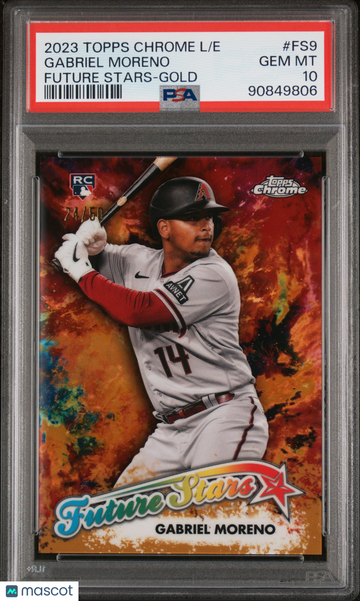 2023 Topps Chrome Logofractor Edition Future Stars Gabriel Moreno #FS9 Gold Ref /50 PSA 10
