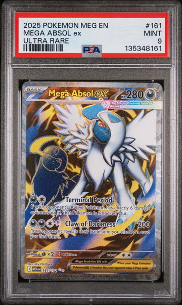 2025 Pokemon Mega Evolution Ultra Rare Mega Absol Ex #161 PSA 9