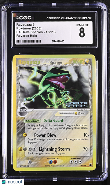 2005 Pokemon EX Delta Species Rayquaza δ Reverse Holo 13/113 CGC 8 #13/113