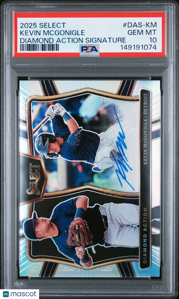 2025 Panini Select Diamond Action Signatures Kevin Mcgonigle #DAS-KM PSA 10