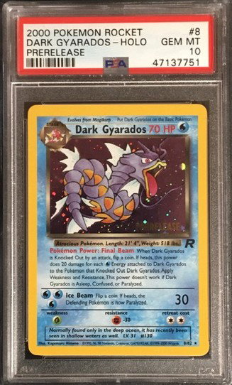 2000 Pokemon Rocket - DARK GYARADO - HOLO - PreRelease - PSA 10