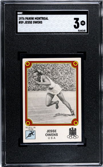 1976 Panini Montreal Sticker Jesse Owens Hall of Fame Track & Field SGC 3