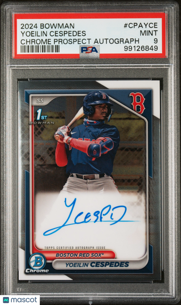 Yoeilin Cespedes 2024 Bowman #CPAYCE-Chrome Prospect Autograph PSA 9