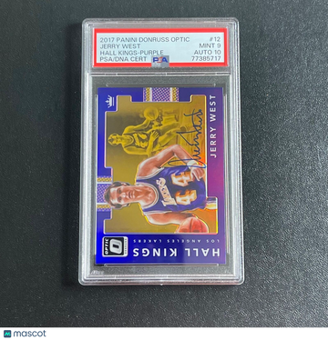 2017 Panini Jerry West #12 Donruss Optic Hall Kings Purple PSA 9