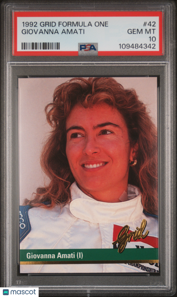 1992 Grid Formula One Giovanna Amati #42 PSA 10