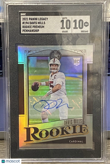 2021 Panini Davis Mills #194 Premium Rookie SGC 10 Auto 10
