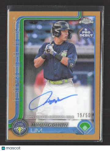 2025 Topps Chrome Pro Debut Gold 19/50 Auto Hyungchan Um PDC-195 Columbia Fireflies Baseball Card