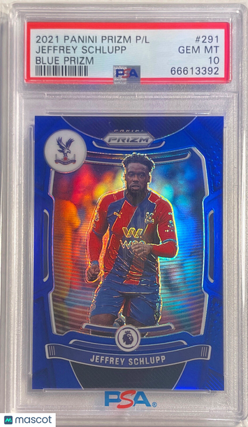 2021 Panini Prizm Premier League Jeffrey Schlupp #291 Blue PSA 10