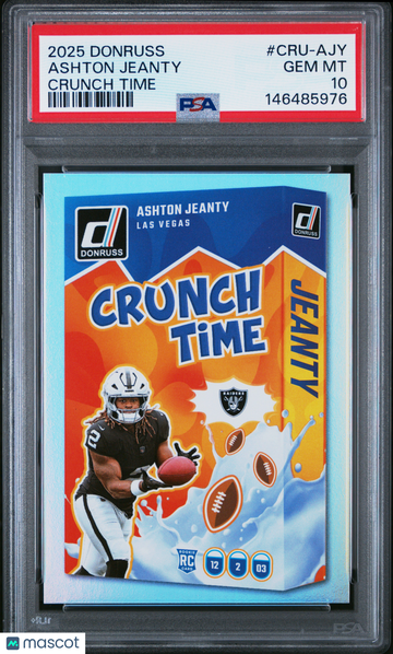 2025 Panini Donruss Crunch Time Ashton Jeanty #CRU-AJY PSA 10