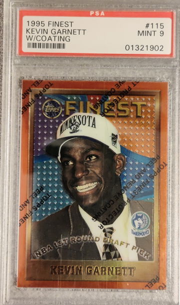 1995 Finest Kevin Garnett w/ coating Mint 9