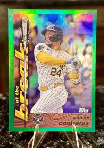 2024 Topps Archives WILLIAM CONTRERAS #/99 At The Break GREEN Foilboard Brewers