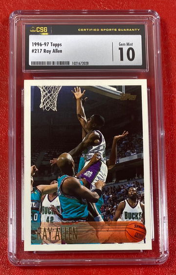 Ray Allen 1996-97 Topps #217 RC Rookie CSG 10 Milwaukee Bucks NBA Card