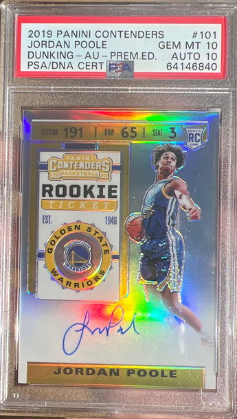 Jordan Poole Contenders Premium edition Dunking auto PSA 10/10