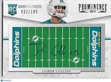 2013 Panini Prominence Jasper Collins #158 Rookie,Base Set Miami Dolphins