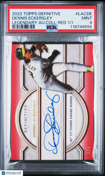 2022 Topps Definitive Legendary Autograph Collection Dennis Eckersley #LACDE Au. Coll Red /1 PSA 9 Topps