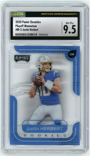 JUSTIN HERBERT 2020 Panini Playoff Momentum Rc #M-3 CSG 9.5