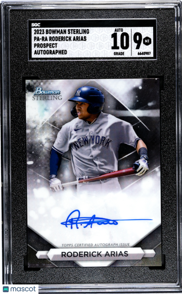 2023 Bowman Sterling Roderick Arias #PA-RA Prospect Autograph SGC 9 Auto 10