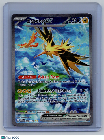 2023 Scarlet & Violet 151 Zapdos EX Holo Secret Rare SAR #202/165