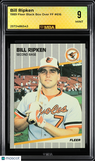 1989 Fleer Bill Ripken #616 Black Box Over FF MBA 9