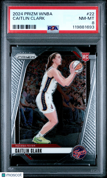 2024 Panini Prizm WNBA Caitlin Clark #22 Rookie Rookie PSA 8