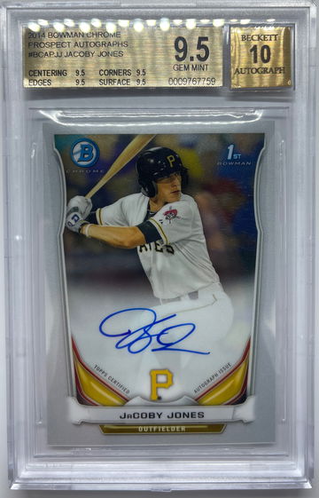 Jacoby Jones 2014 Bowman Chrome Prospect Auto BGS 9.5