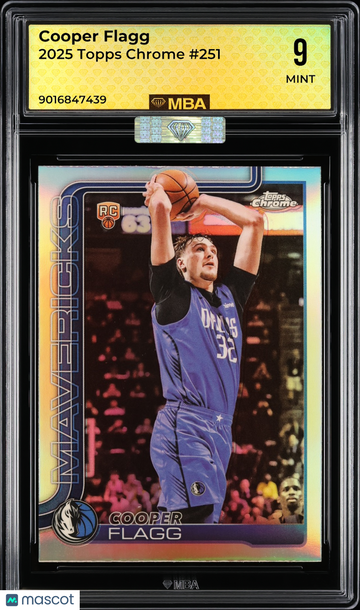 2025 Topps Chrome Cooper Flagg #251 Refractor MBA 9