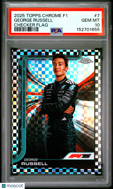 2025 Topps Chrome Formula 1 George Russell #7 Checker Flag PSA 10