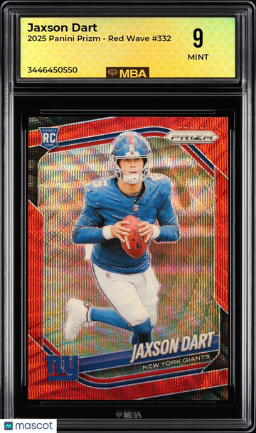 2025 Panini Prizm Jaxson Dart #332 Red Wave MBA 9