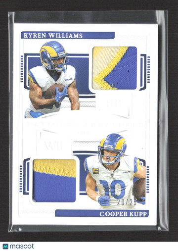 2025 Panini National Treasures NFL Gear Combo Materials Cooper Kupp Kyren Williams #NGC-LAR /25 Patch Memorabilia