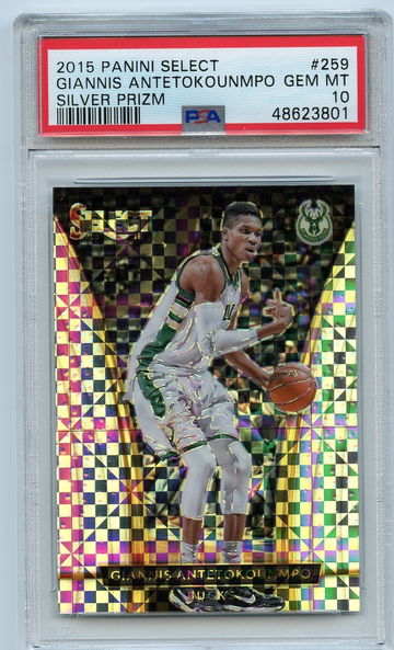 2015 Select Courtside Silver Giannis Antetokounmpo PSA 10