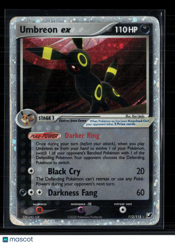 2007 EX Unseen Forces Umbreon EX Holo Rare #112/115