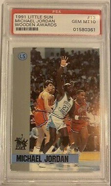 1991 Little Sun Wooden Awards 13 Michael Jordan University of North Carolina UNC Tar Heels PSA 10 Gem Mint