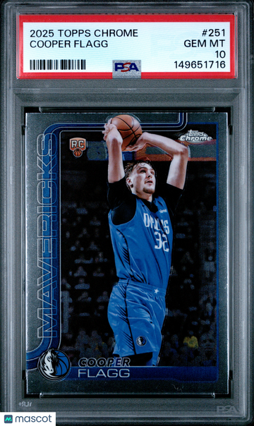 2025-26 Topps Chrome Cooper Flagg #251 Rookie Rookie PSA 10