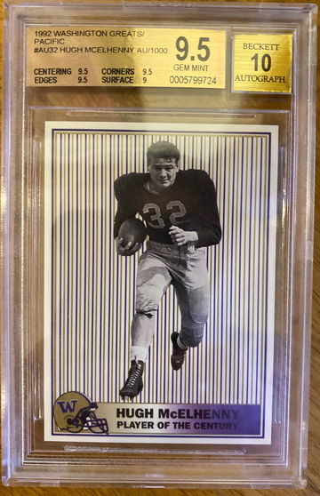 1992 Washington Greats Pacific Hugh McElhenny Auto 545/1000 BGS 9.5 Auto 10