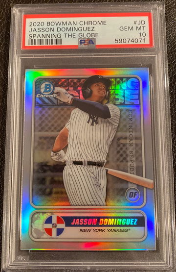 2020 bowman chrome Jasson Dominguez spanning the globe psa 10 gem mint 