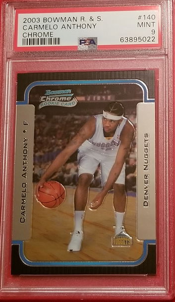 2003 bowman chrome Carmelo Anthony PSA 9