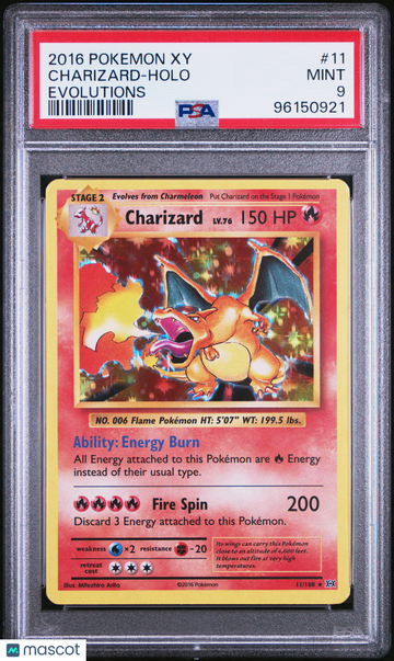 Pokemon Xy Evolutions Charizard Holo Holo Rare Evolutions PSA 9 #11