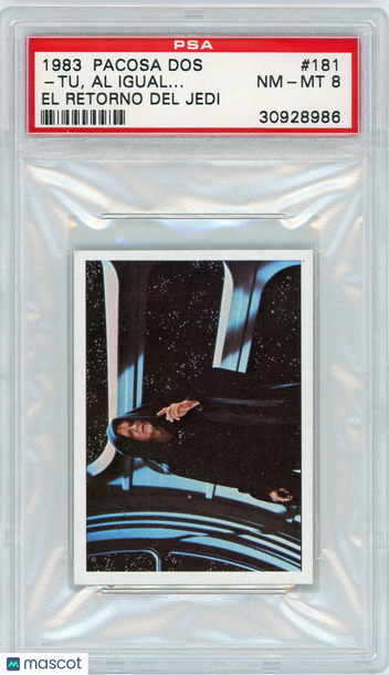 1983 Pacosa Dos El Retorno Del Jedi -Tu, Al Igual.. . #181 PSA 8