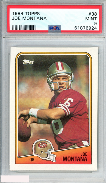 1988 TOPPS JOE MONTANA #38 SAN FRANCISCO 49ERS HOF PSA 9 MINT