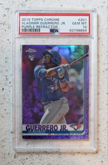 2019 Topps Chrome Purple Refractor #/299 Vladimir Guerrero Jr. Rookie PSA 10 GEM MINT!