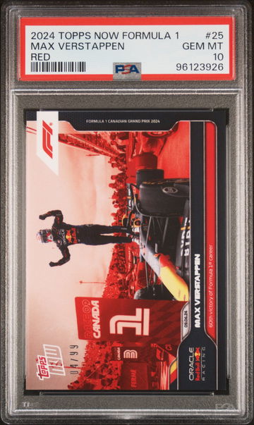 2024 TOPPS NOW FORMULA 1 MAX VERSTAPPEN #/99 RED #25 PSA 10