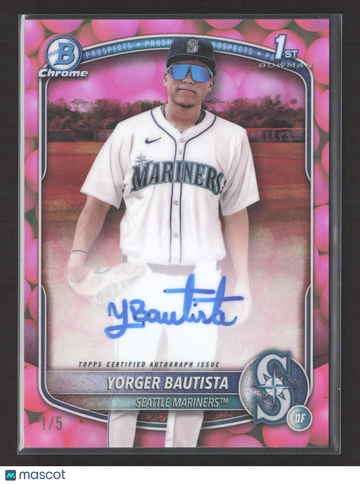 2025 Bowman Chrome Yorger Bautista #CPA-YB Pink Pearl /5 1st Bowman