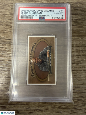 2020 Upper Deck Goodwin Champions Michael Jordan #51 Mini Wood Lumberjack PSA 8