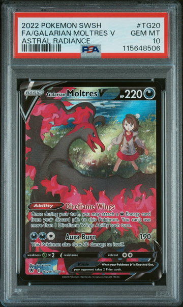 2022 Pokemon Sword and Shield Astral Radiance Trainer Gallery Galarian Moltres V #TG20 PSA 10