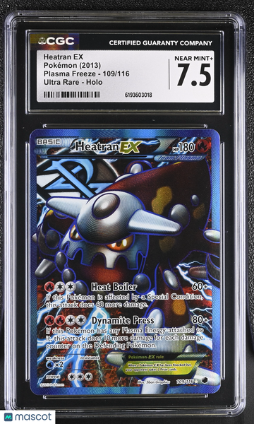 Heatran EX #109/116 2013 Pokemon Plasma Freeze CGC 7.5