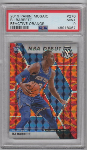 2019 Mosaic RJ Barrett Orange Reactive PSA 9