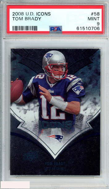 2008 UPPER DECK ICONS TOM BRADY #58 NEW ENGLAND PATRIOTS PSA 9 MINT